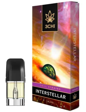 3CHI | True Strains THC Vape Pod – Interstellar | Indica – 2g Disposable Vape Pod