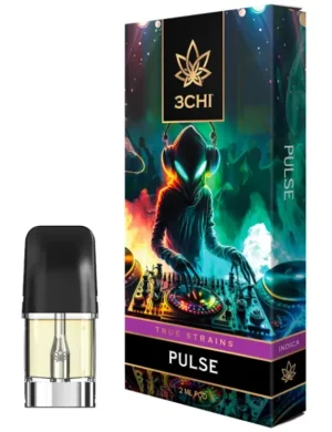3CHI | True Strain THC Vape Pod – Pulse | Indica – 2g Disposable Vape Pod