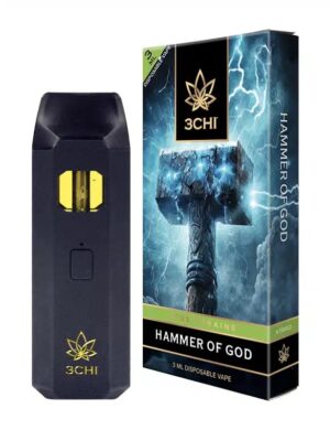 3CHI | True Strains Hammer of God THC Vape | Hybrid – 3g Disposable Vape