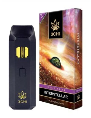 3CHI | True Strains Interstellar THC Vape | Indica – 3g Disposable Vape