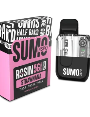 Half Bak’d | Rosin Blend Sumo THC Vape – Strawnana | 5G – Hybrid Disposable