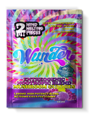 Wunder | Grape Mushroom Gummies with Kava | 1200mg Entheogenic Extract + 150mg Kava – 2ct Sample Pack