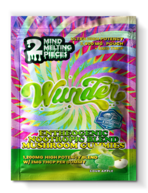 Wunder | Sour Apple Mushroom Gummies with THCp | 1200mg Entheogenic Extract + 2mg THCp – 2ct Sample Pack
