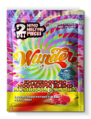 Wunder | Strawnana Mushroom Gummies | 1200mg High Potency Entheogenic Extract – 2ct Sample Pack