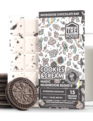 TRE House | Cookies & Cream Magic Mushroom Chocolate Bar | 15 squares per bar