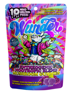 Wunder | Grape Mushroom Gummies with Kava | 1200mg Entheogenic Extract + 150mg Kava – 10ct