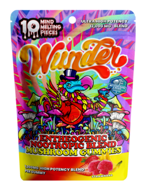 Wunder | Strawnana Mushroom Gummies | 1200mg High Potency Entheogenic Extract – 10ct